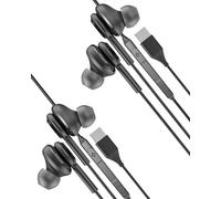 Earphones Wired USB C Headphone with Microphone (2Pack) Computer Chromebook Gaming Laptop Type C Jack Earbud Compatible for Samsung Galaxy Z Flip S20 S21 S22 S23 Ultra Note 10 20 Pixel 7 Pro
