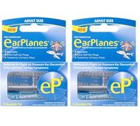 EarPlanes EP2 Ultra-Reusable Earplugs, Airplane Pressure Prevention Earplugs for Adults (1 Pairs) (Pack of 2)