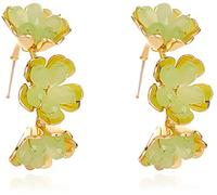 Earring 1 Pair eardrop Beautiful Elegant Green Triple Flowers Shaped Stud Earring for Decoration