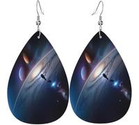 Earring A Fascinating Universe Print Leather Dangle Drop Earrings Decorative Drop Earrings Novelty Women Earring For Party Mother’S Day Anniversary