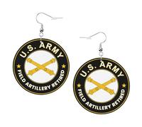 Earring Army Field Artillery Retired Leather Dangle Drop Earrings Fashion Leather Teardrop Earrings Lightweight Women Earring For Party Ladies Decorations