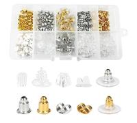 Earring Backs, 1040 Pcs Earring Backs for Studs, Rubber Silicone Earrings Metal Butterfly Earings BacksBullet Kits, EarringBacks Plastic Soft Clear Silicone, for Women's DIY Jewelry Supplies