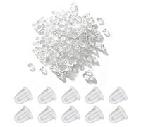Earring Backs Kit - 200 Pieces Stoppers, Rubber Backs, Pad Clasps, Replacements for Women's DIY Jewelry Studs Supplies
