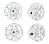 Earring Backs Replacements,AKRUWERLY 4PCS Dainty Round Shape Earring Lifter Backings for Droopy Ears,Locking Earlobe Support Backers for Heavy Earings Flat Backstop for Studs, White Gold