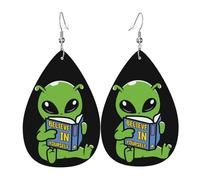 Earring, Believe In Yours Alien Book, Drop Leather Earrings, Lightweight, Decorative, Women Earring For Anniversary Mother’S Day Girl