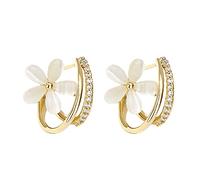 Earring Bundles for Women Flower Earrings With Diamonds For Teen Girls Minimalist Piercing Studs Trendy Earrings 6PCS Earnings for Women
