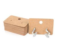 Earring Cards, 100Pcs Earring Display Holder Cards, 1.77 x 1.26 Inches Brown Earring Display Cards, Kraft Paper Earrings Tags, Hanging Jewelry Display Cards for Selling, Display, Retail, DIY Crafts