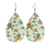 Earring Cowgirl Cowboy Western Rodeo Leather Earrings Novelty Leather Teardrop Earrings Decorative Women Earring For Decorations Girl Mother’S Day