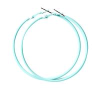 Earring Earrings Women 60MM Big Stainless Steel Hoops 80s 90s Large Retro Neon Earrings Party Dangle Accessories Gunmetal Hoop (Blue, One Size)