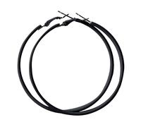 Earring Earrings Women 60MM Big Stainless Steel Hoops 80s 90s Large Retro Neon Earrings Party Dangle Accessories Gunmetal Hoop (Black, One Size)