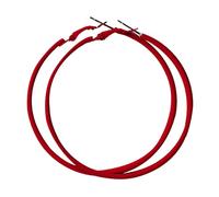 Earring Earrings Women 60MM Big Stainless Steel Hoops 80s 90s Large Retro Neon Earrings Party Dangle Accessories Gunmetal Hoop (Red, One Size)