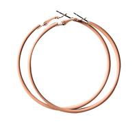 Earring Earrings Women 60MM Big Stainless Steel Hoops 80s 90s Large Retro Neon Earrings Party Dangle Accessories Gunmetal Hoop (Khaki, One Size)