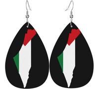 Earring Flag Map Of Palestine Drop Earrings Novelty Leather Dangle Drop Earrings Vintage Women Earring For Anniversary Girl Decorations