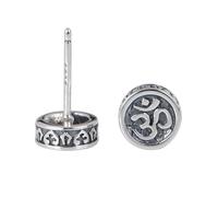 Earring for Women 925 Sterling Silver Alphabet Sanskrit Ear Studs Creative Chinese Style Vintage