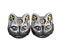 Earring for Women 925 Sterling Silver Elf Cat Ear Studs Creative Chinese Style Vintage