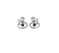Earring for Women 925 Sterling Silver Lapis Lazuli Swan Ear Studs Creative Chinese Style Vintage