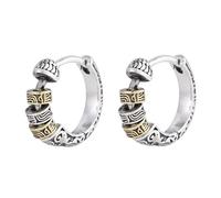 Earring for Women 925 Sterling Silver Two Tone Rotating Ring Creative Chinese Style Vintage