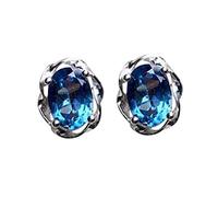 Earring for Women Easter Valentine's Day Lady Sweet Temperament Earrings Simple And Fresh Imitation Sea Blue Stone Colored Earrings Female Double Stud Earrings for Women