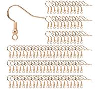 Earring Hooks 925 Sterling Silver Ear Wires Fish Hook Earring with Spring Ball for DIY Jewelry Customize Making 100 Pcs KC Plated Gold