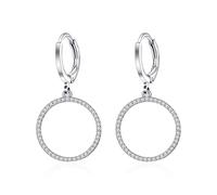 Earring Ladies Jewelry Round Pendant Earrings Shining Elegant Inlaid Crystal Shining Simple Earrings Women Earrings