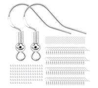 Earring Making Kit Earring Hooks - 600 Pcs Hypoallergenic Earring Making Supplies with Hooks, Backs & Jump Rings - Jewelry Making Supplies for DIY Earrings (Silver-Coloured)