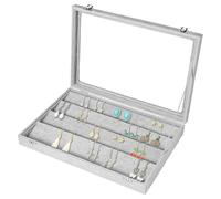 Earring Organizer Travel Case with Lockable Lid - Velvet-Lined 40-Pair Jewelry Storage Box Crystal-Clear Dustproof Display for StudsHoops Stackable