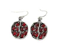 Earring Pendant Vintage Fruit Pomegranate Pendant Earring Retro Red Garnet Pomegranate Stone Earring Women Wedding Jewelry Birthday for women