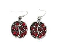 Earring Pendant Vintage Fruit Pomegranate Pendant Retro Red Garnet Pomegranate Stone Women Wedding Jewelry Birthday for women everyday wear and formal occasion for unisex women men