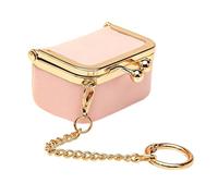 Earring Pouch with Clasp Frame and Chain Loop, A | Compact PU Leather Jewelry Case for Daily Carry and Travel