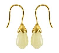 Earring Sets, S925 Silver Chinese Style Ethnic Nephrite Magnolia Flower