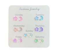 Earring Studs Pack Stud Earrings Pearl Earrings Studs For Christmas Women Week Football (Sky Blue, One Size)