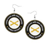 Earring Us Army Field Artillery Retired Teardrop Leather Earrings Lightweight Leather Earrings Decorative Women Earring For Party Ladies Mother’S Day