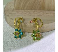 (Earring2) Original Jewelry Set Idyllia Y-shaped Flower Crystal Boutique Irregular Earring Exquisite Necklace Ring Bracelet Swarovski Gift