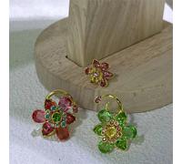 (Earring3) Original Jewelry Set Idyllia Y-shaped Flower Crystal Boutique Irregular Earring Exquisite Necklace Ring Bracelet Swarovski Gift