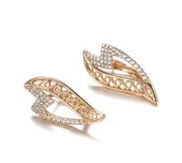 earrings, 585 Gold Color Wings Earrings for Women CZ Full Paved Bride Wedding