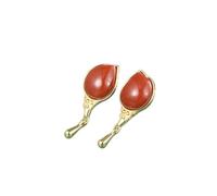 Earrings 925 Ancient French Craft Ball Stud Earrings Women's Irregular Ancient White Jade Earrings White Jade Made in China