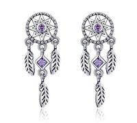 earrings, 925 Sterling Silver Dream Catcher Dangle s Zircon Fashion Drop Feather For Women Wedding Luxury Jewelry Gifts(Fie502)
