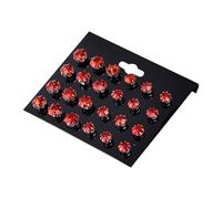 Earrings Allergy-Free 12 Pairs of Stud Earrings for Women, Simple Earring Set, Stud Earrings Set, Jewellery Name Necklace (Red, One Size)
