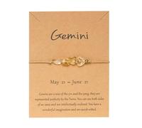 Earrings and Necklace for Teen Girls Twelve Constellations Natural Stone Beaded Bracelet Irregular Stone Handmade Adjustable Woven Constellation Bracelet Diver Watch (I, One Size)