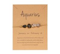 Earrings and Necklace for Teen Girls Twelve Constellations Natural Stone Beaded Bracelet Irregular Stone Handmade Adjustable Woven Constellation Bracelet Diver Watch (J, One Size)