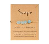 Earrings and Necklace for Teen Girls Twelve Constellations Natural Stone Beaded Bracelet Irregular Stone Handmade Adjustable Woven Constellation Bracelet Diver Watch (L, One Size)