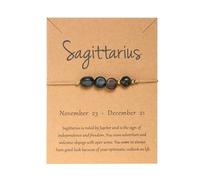 Earrings and Necklace for Teen Girls Twelve Constellations Natural Stone Beaded Bracelet Irregular Stone Handmade Adjustable Woven Constellation Bracelet Diver Watch (F, One Size)