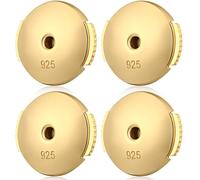 Earrings Backs Lifters Magic Safety Secure Hypoallergenic 925 Sterling Silver Replacement Earring Backs Two Gold