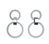 Earrings Blue Rhodium Plated - female - Swarovski - Earrings - Gray - ONE SIZE - Accessories ONE SIZE