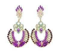Earrings Catwalk Show Exaggerated Personality Flash Rhinestone Earrings(Gold)