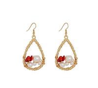 earrings Classic Imitation Pearl Drop Geometric Earrings Dangly Earrings for Women Hoop Earrings Women good for Parties, Shopping, Weddings Retro/B jewelry