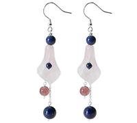 Earrings Eardrop Earrings for Women S925 Silver Calla Lily Rose Crystal Lapis Lazuli Earrings Classic Beautiful Art Lady Temperament Handmade Earrings, LJBLEUSK