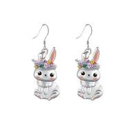 Earrings Easter Bunny Earrings For Women Sterling Silver 925 4th Of JulyDangle Mothers Day Christmas Dangling Earrings Set (B, One Size)