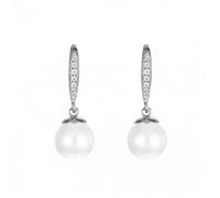 Earrings Female With Stones 925 Jewelry For Women Dangling Natural Pearls White Wedding Earring