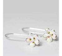 Earrings for Girls, Chinese Style Women's Stud Retro Literary Flower Petal Creative Drop Ear Hook Fashion Temperament SimpleHow to m